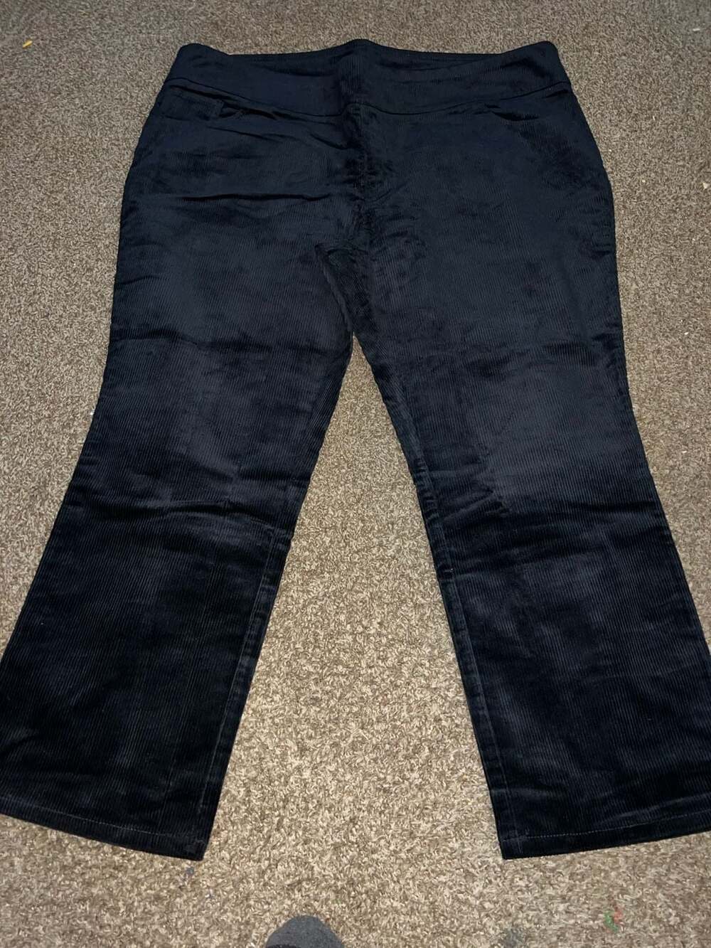 Denim & Co. Women's Black Corduroy Stretch Pants Size 24WP